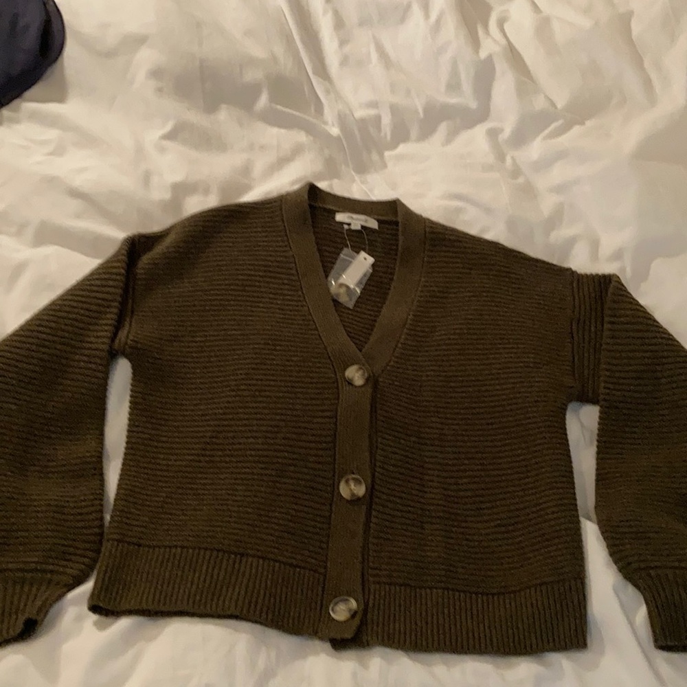 Madewell Cardigan, slight puff sleeves- NWT
